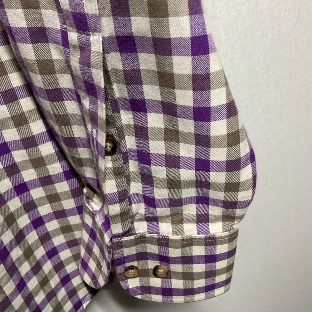 Paul Stuart Purple Check Plaid Button Up Shirt XL - Picture 3 of 6